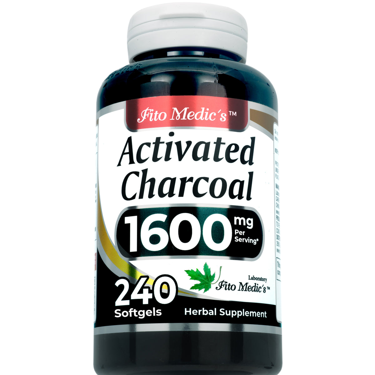 Activated Charcoal 1,600 mg | Emulsified Activated Charcoal | 240 Softgels | By Fito Medic's