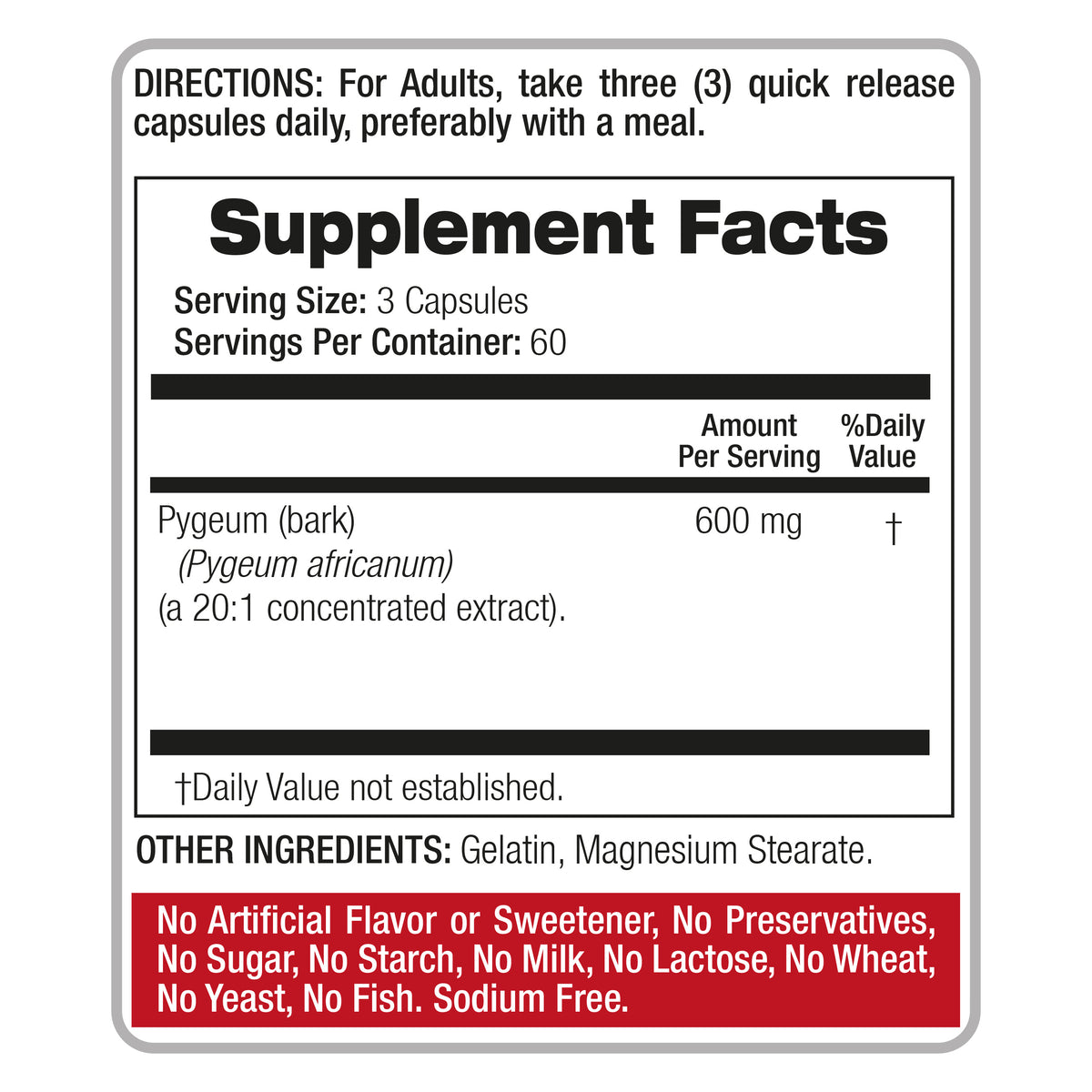 Pygeum Bark Extract 12,000 mg | 20:1 Concentrate | 180 Capsules | By Fito Medic's