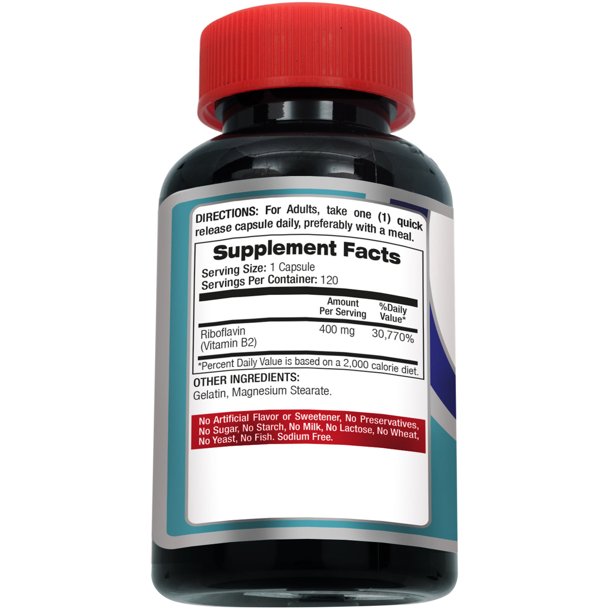 Vitamin B2 400 mg | Riboflavin | 120 Capsules | By Fito Medic's