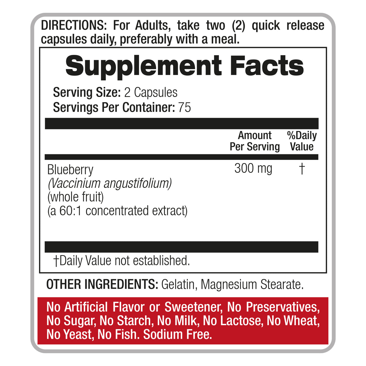 Blueberry Extract Capsules 18,000 mg – 60:1 Concentrate | 150 Quick Release Capsules | Bay Fito Medic's