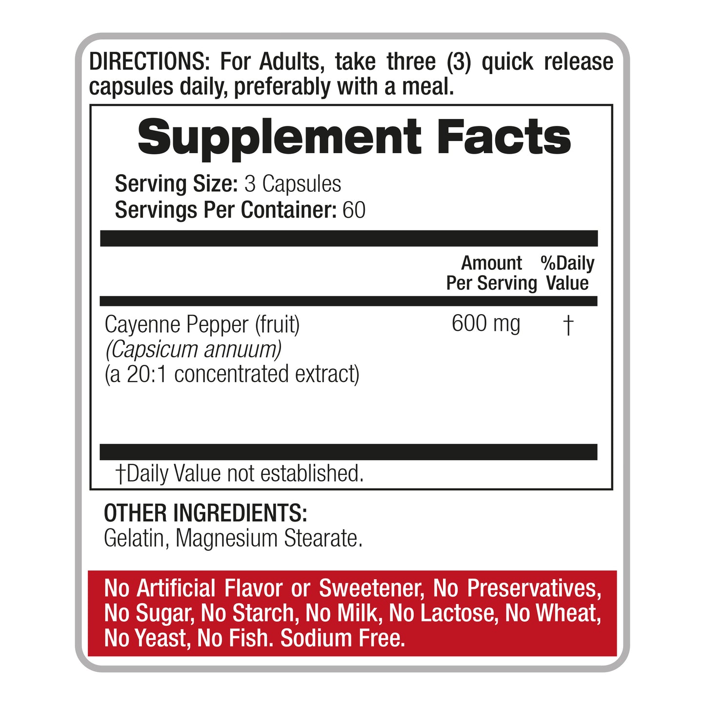 Cayenne Pepper Capsules Organic 12000 mg Ultra high Absorption 180 capsules