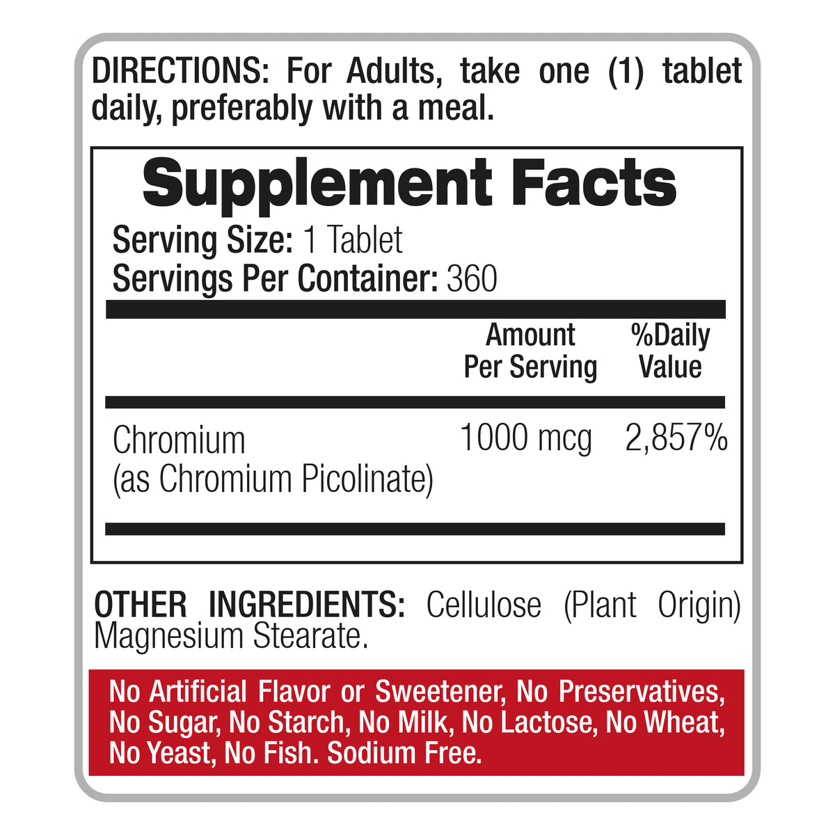 Chromium Picolinate 1000 mcg  | 360 Tablets | By Fito Medic's
