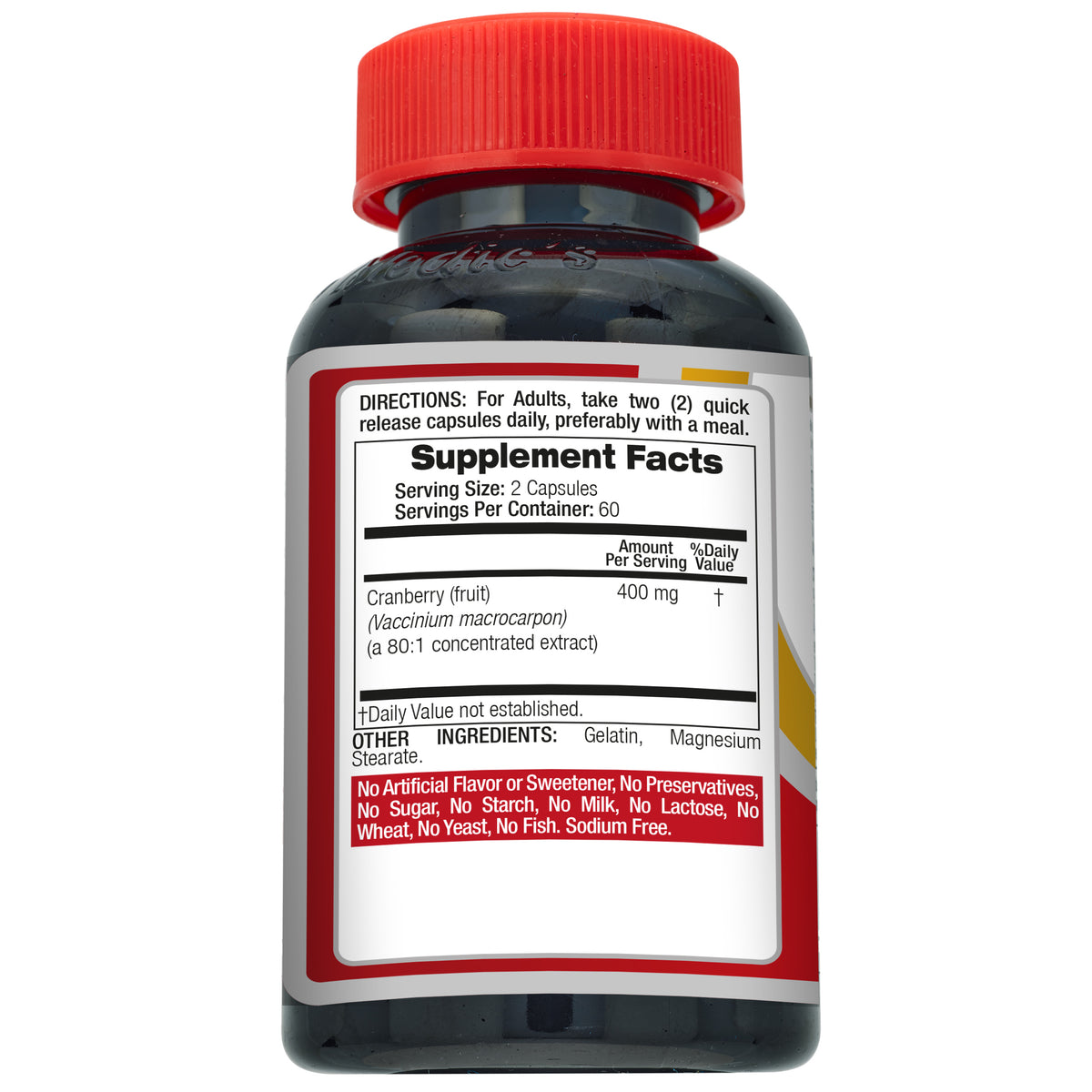 Cranberry Fruit Extract 32,000 mg Equivalent | 80:1 Concentrate | 120 Capsules | By Fito Medic's