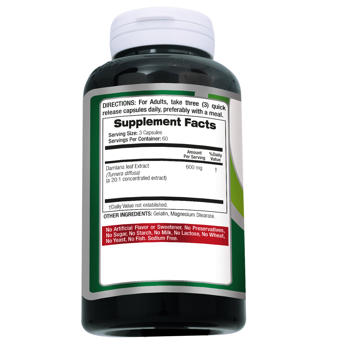 Damiana Leaf Extract 12,000 mg | 20:1 Concentrate | 180 Capsules | By Fito Medic's