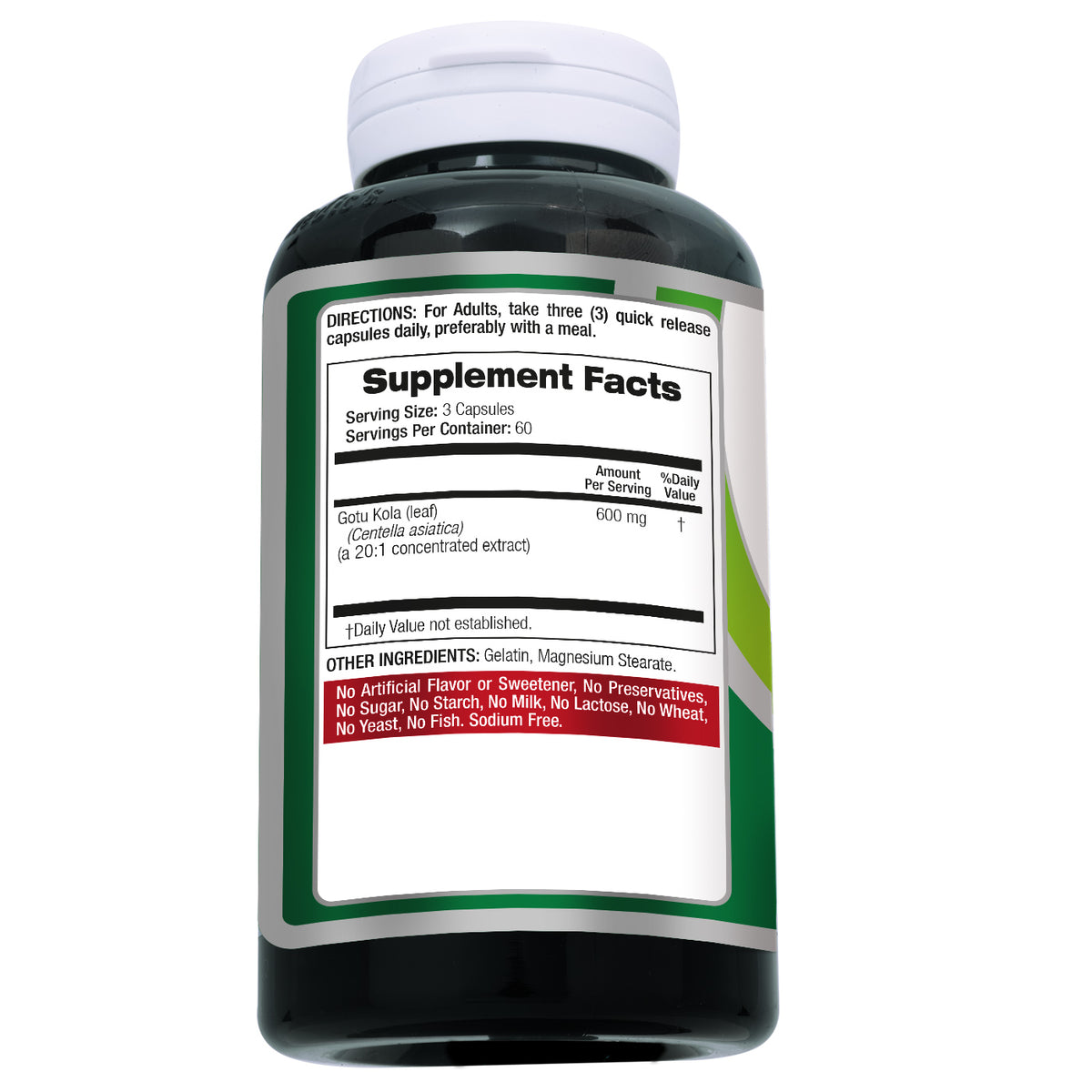 Gotu Kola Leaf Extract 12,000 mg | 20:1 Concentrate | 180 Capsules | Fito Medic's