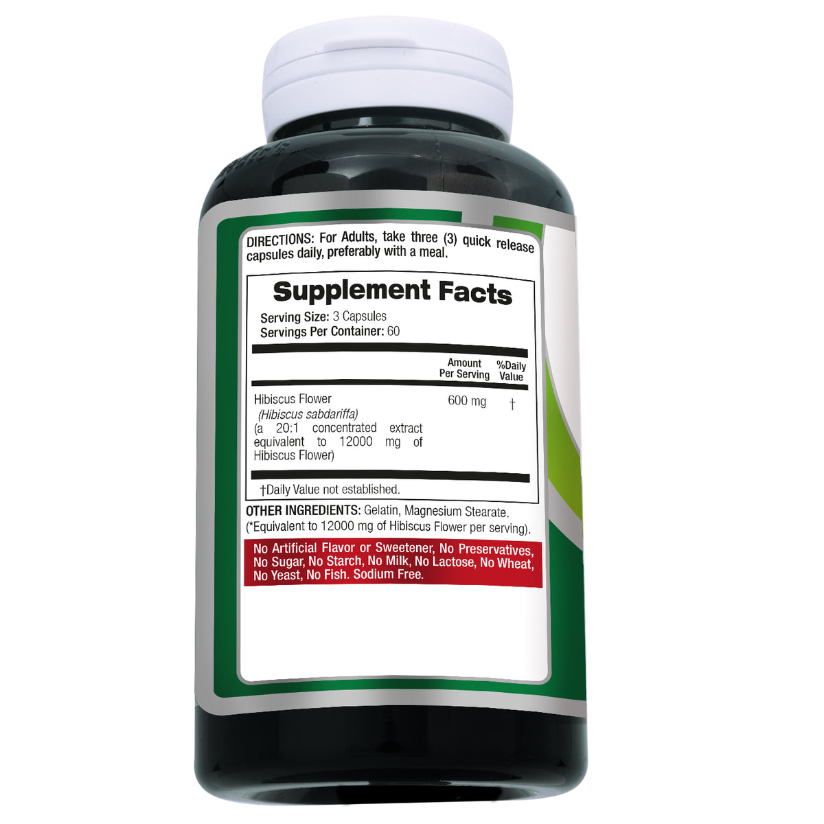 Hibiscus Flower Extract 12,000 mg | 20:1 Concentrate | 180 Capsules | By Fito Medic's
