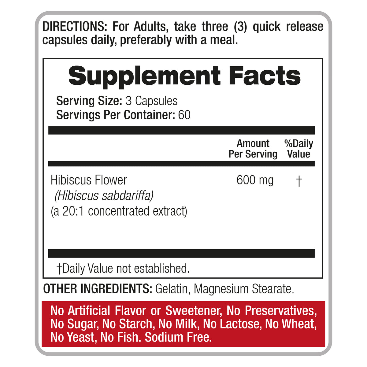 Hibiscus Flower Extract 12,000 mg | 20:1 Concentrate | 180 Capsules | By Fito Medic's