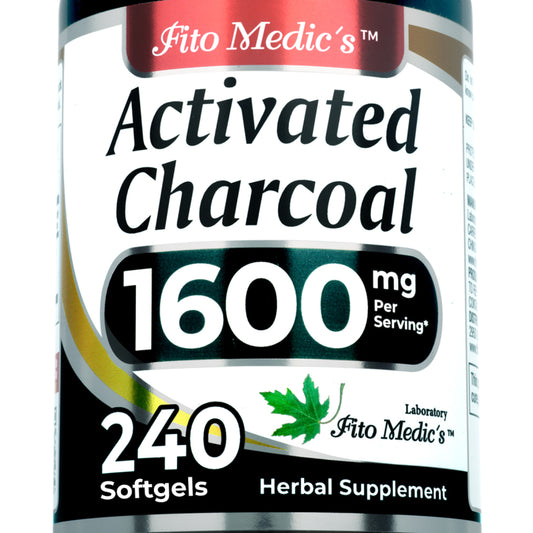 Activated Charcoal 1,600 mg | Emulsified Activated Charcoal | 240 Softgels | By Fito Medic's