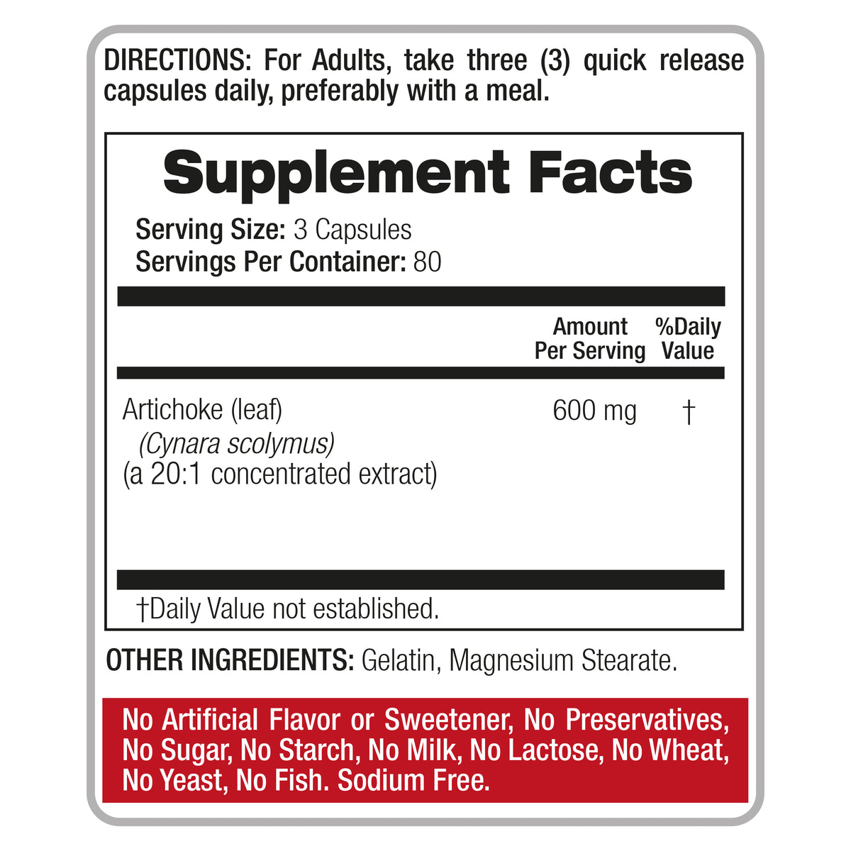Artichoke Leaf Extract Capsules 12,000 mg | 20:1 Concentrate | 240 Capsules | By Fito Medic's