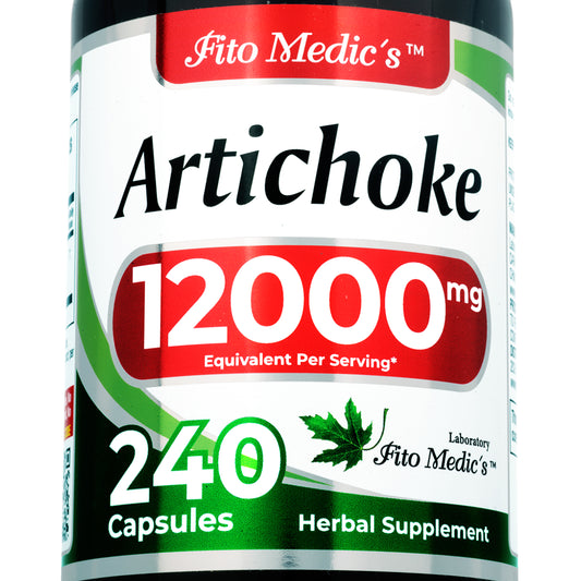 Artichoke Leaf Extract Capsules 12,000 mg | 20:1 Concentrate | 240 Capsules | By Fito Medic's