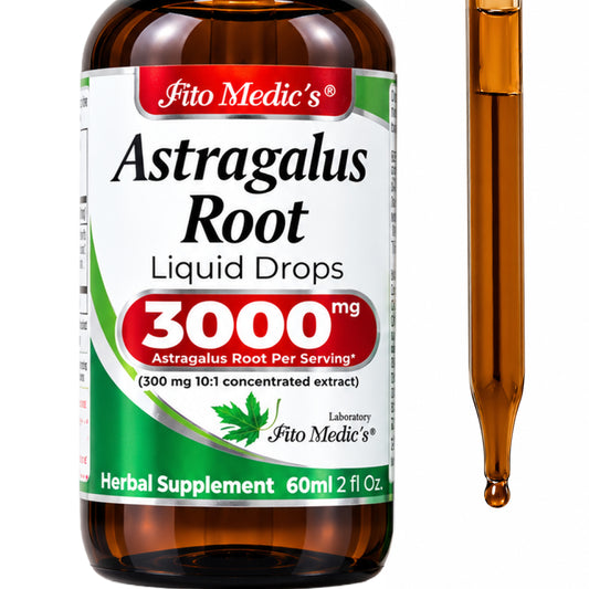 Astragalus Root Extract 3,000 mg Equivalent | 10:1 Concentrate | Astragalus membranaceus | 2 fl oz Liquid Drops | By Fito Medic's