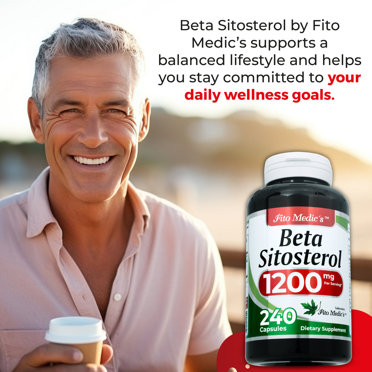 Beta Sitosterol 1200 mg | Supplement | 240 Capsules | By Fito Medic's