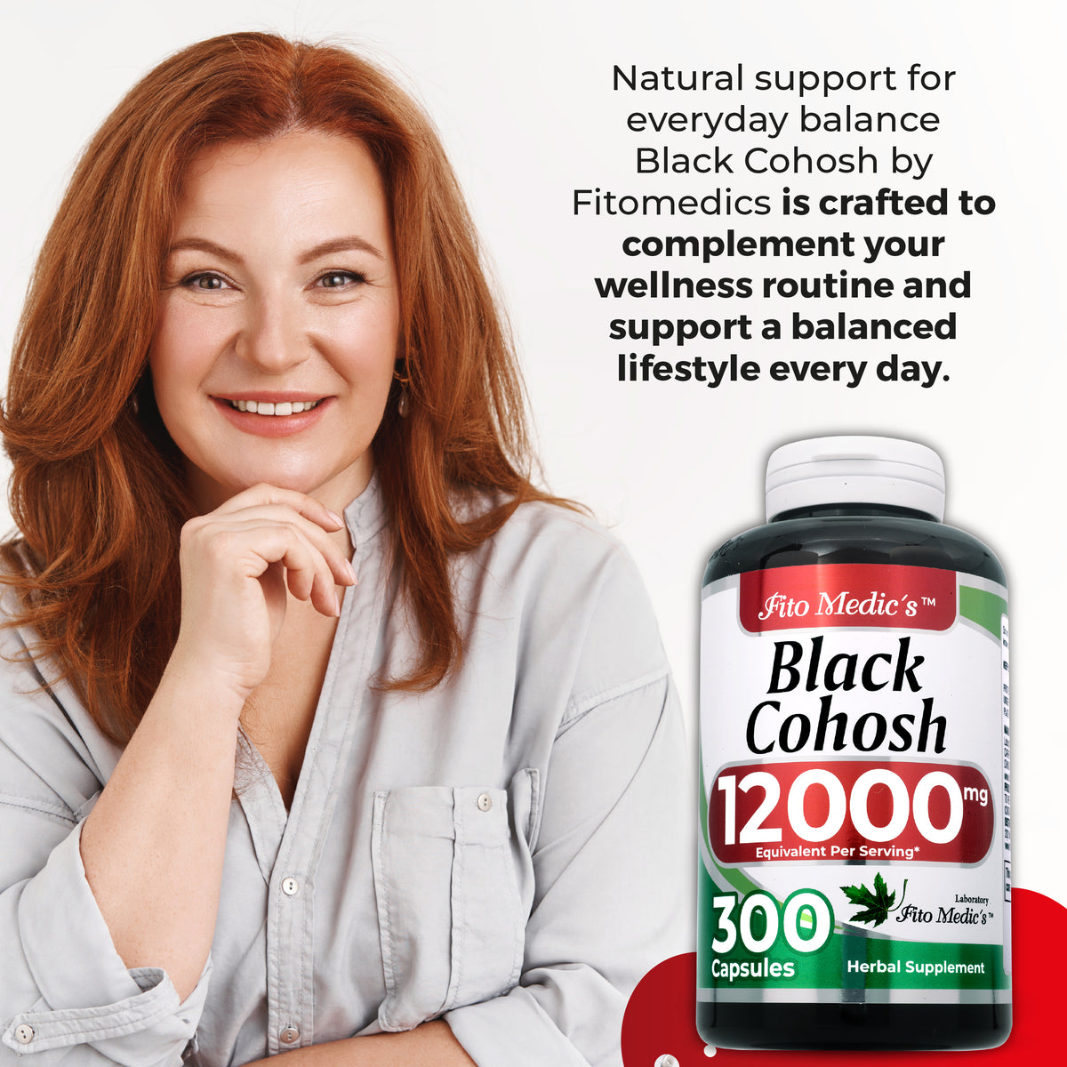 Black Cohosh Root Extract 12,000 mg | 20:1 Concentrate | 300 Capsules | By Fito Medic's