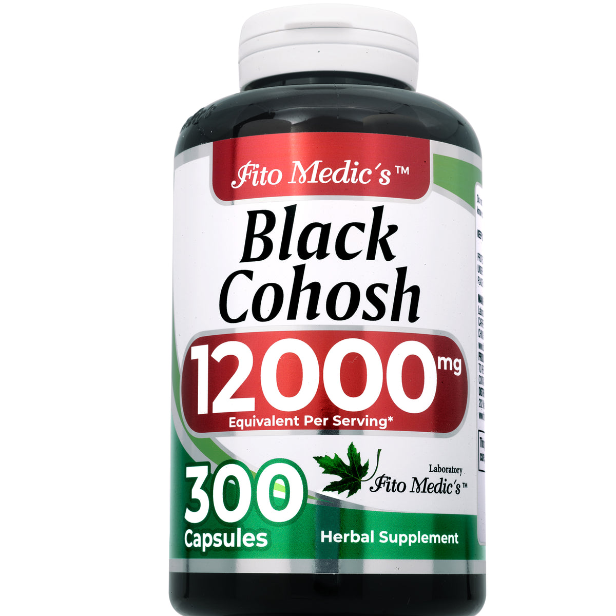 Black Cohosh Root Extract 12,000 mg | 20:1 Concentrate | 300 Capsules | By Fito Medic's