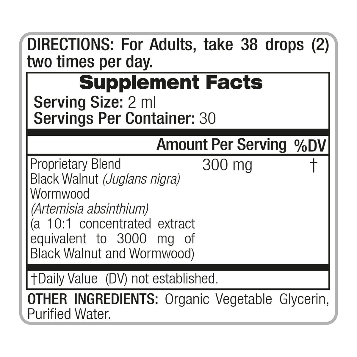 Black Walnut & Wormwood Drops 3000 mg | 10:1 Liquid Extract | 2 fl oz | By Fito Medic's Lab