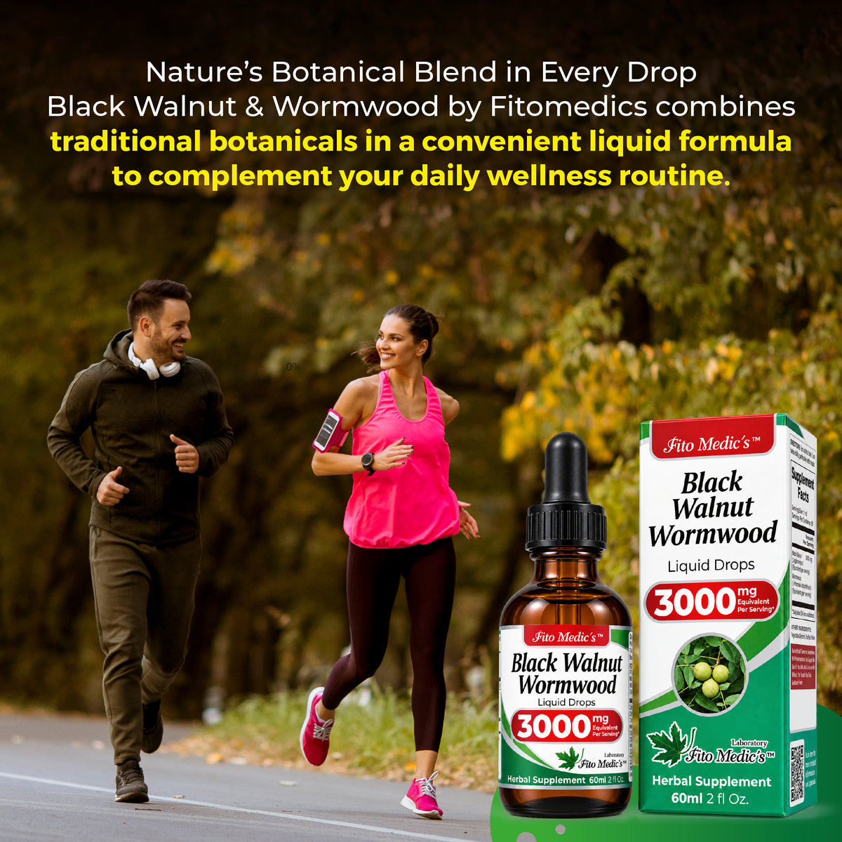 Black Walnut & Wormwood Drops 3000 mg | 10:1 Liquid Extract | 2 fl oz | By Fito Medic's Lab