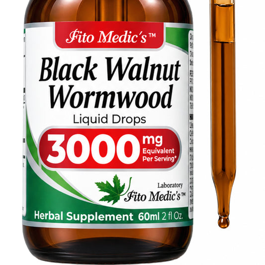 Black Walnut & Wormwood Drops 3000 mg | 10:1 Liquid Extract | 2 fl oz | By Fito Medic's Lab
