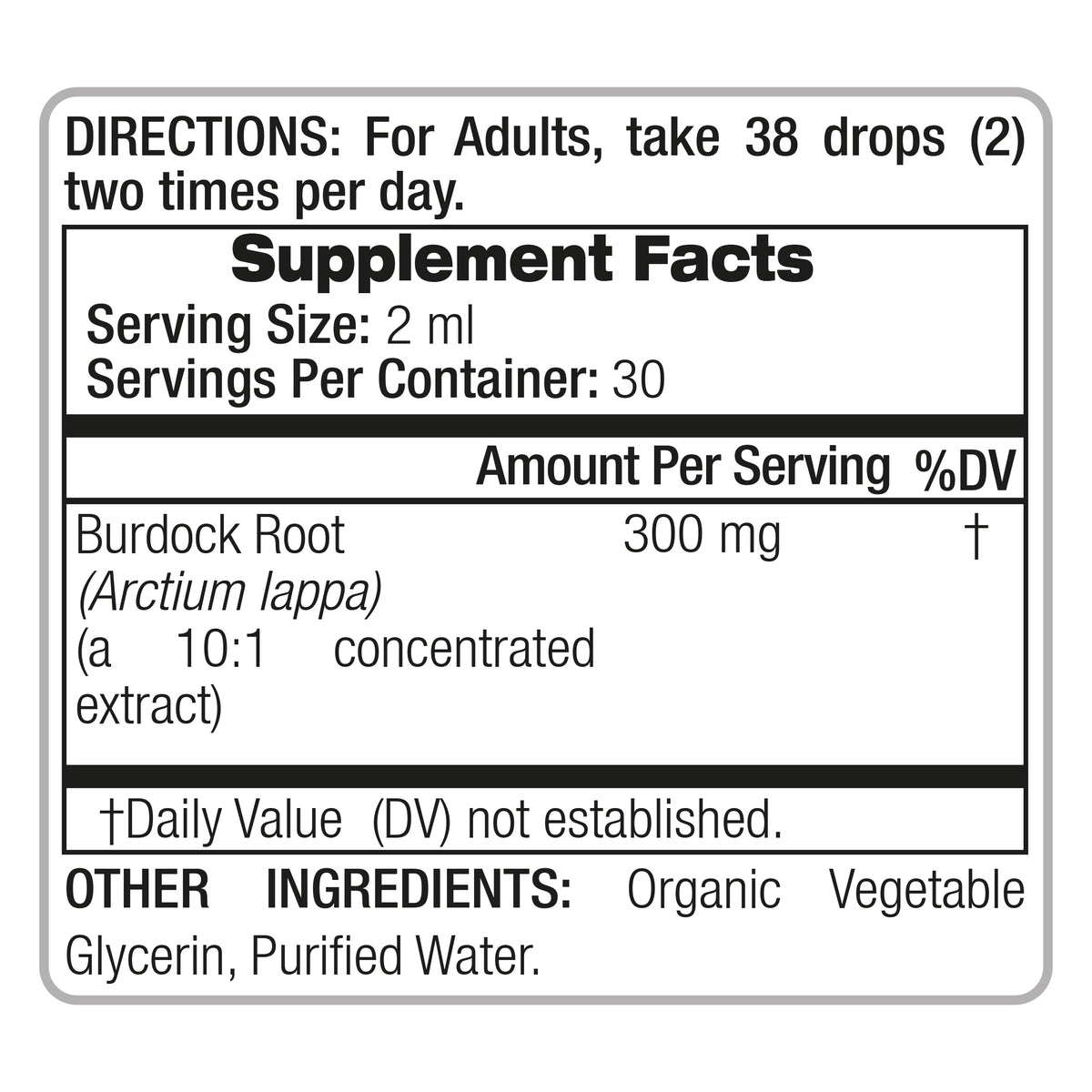 Burdock Root Drops 3000 mg | 10:1 Liquid Extract | 2 fl oz | By Fito Medic's Lab