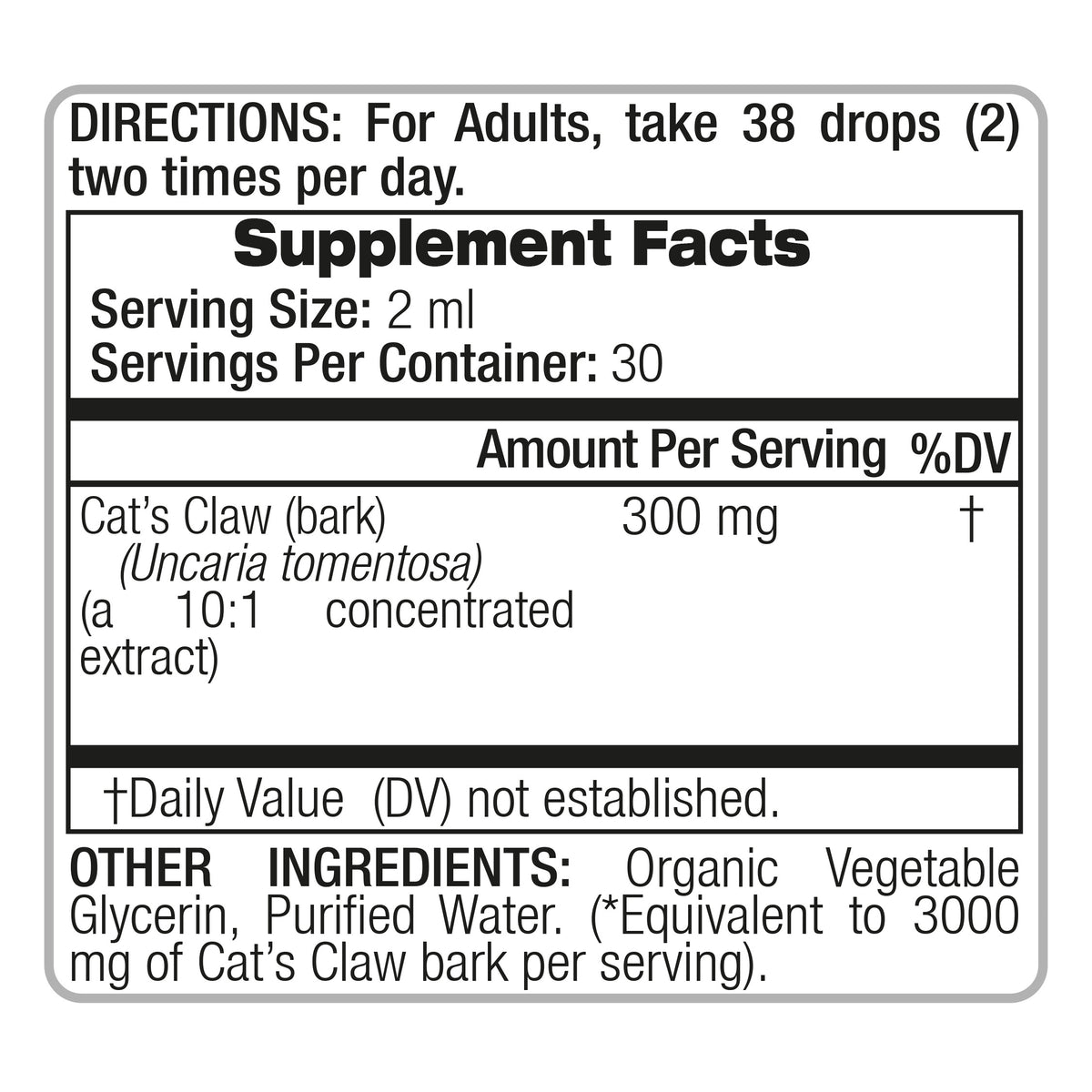 Cat’s Claw Drops 3000 mg – 10:1 Liquid Extract | 2 fl oz | By Fito Medic's