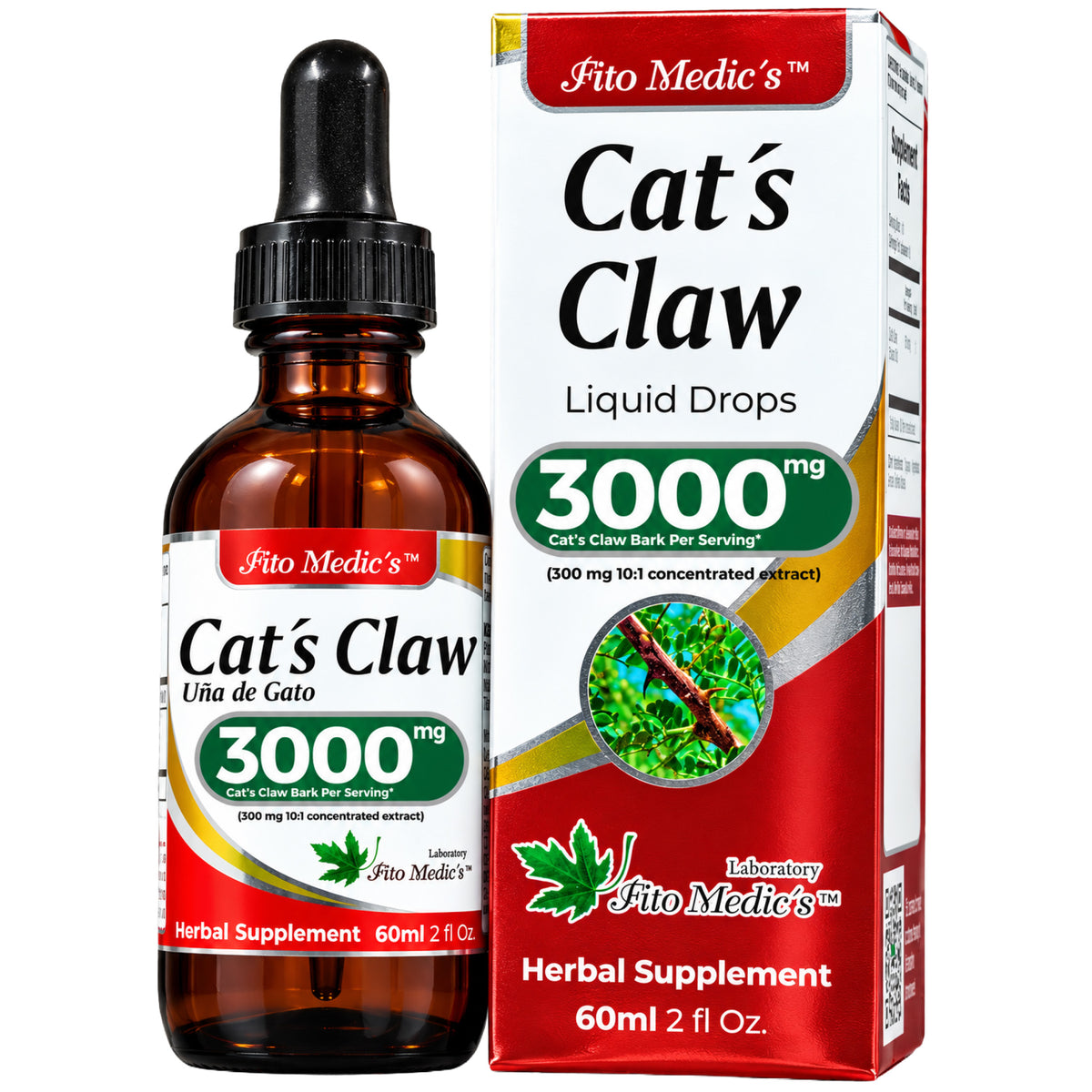 Cat’s Claw Drops 3000 mg – 10:1 Liquid Extract | 2 fl oz | By Fito Medic's