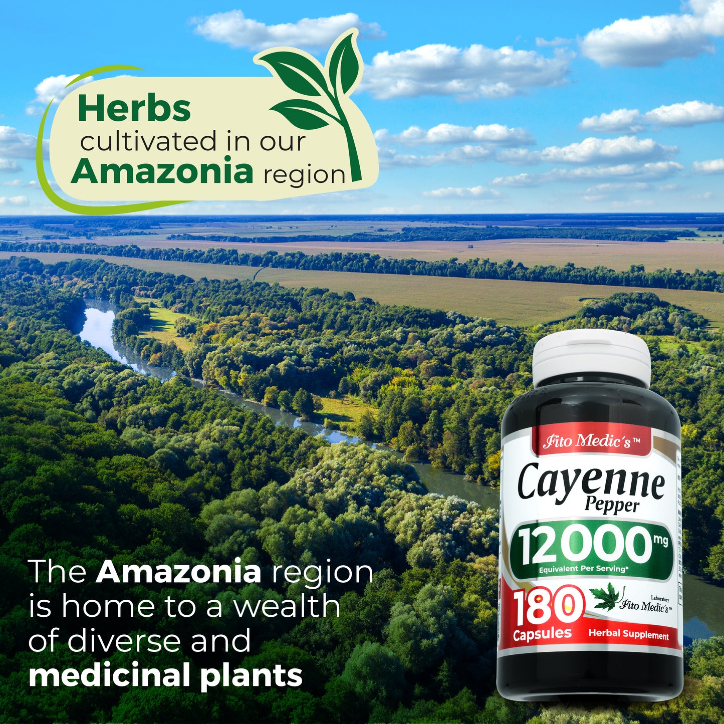 Cayenne Pepper Capsules Organic 12000 mg Ultra high Absorption 180 capsules