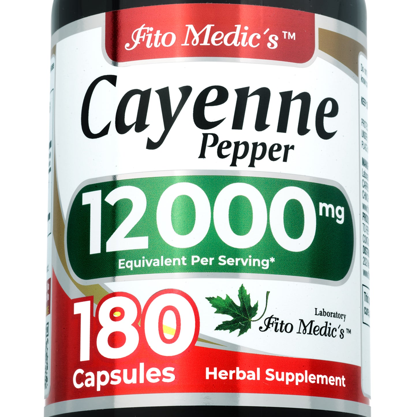 Cayenne Pepper Capsules Organic 12000 mg Ultra high Absorption 180 capsules
