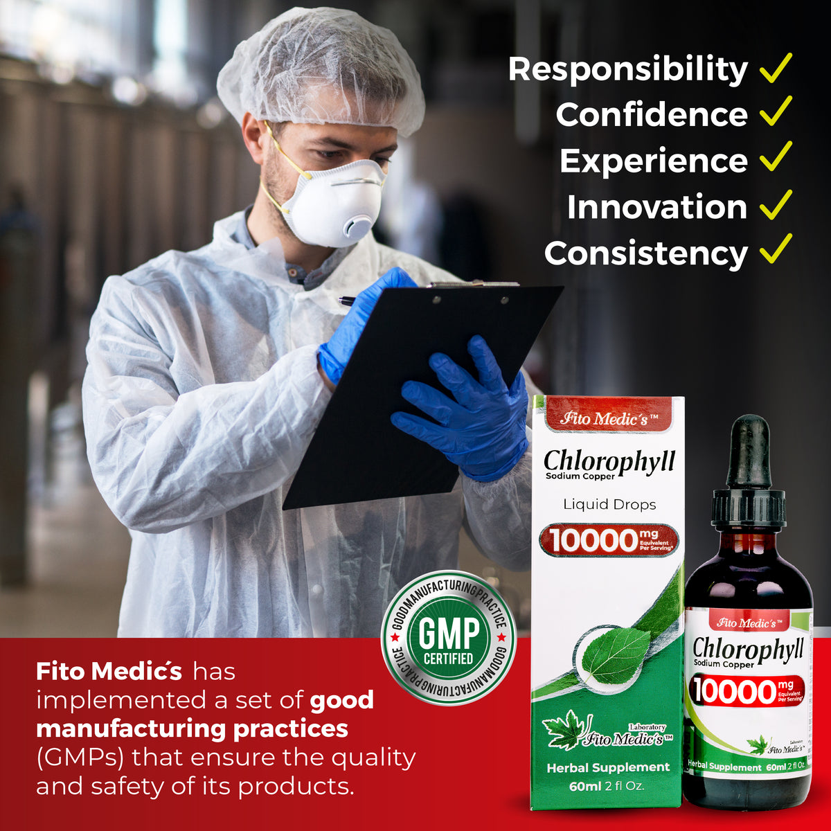 Chlorophyll Drops 10,000 mg | 200:1 Liquid Extract from Mulberry Leaf | 2 fl oz | By Fito Medic's