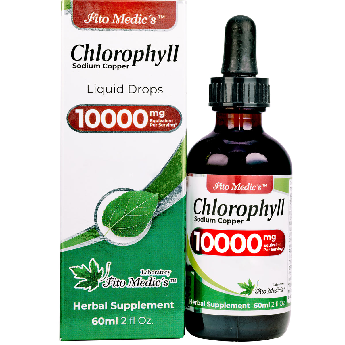 Chlorophyll Drops 10,000 mg | 200:1 Liquid Extract from Mulberry Leaf | 2 fl oz | By Fito Medic's