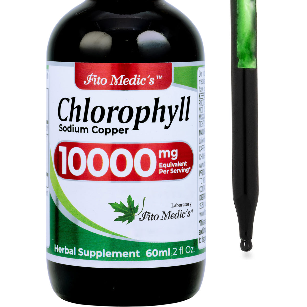 Chlorophyll Drops 10,000 mg | 200:1 Liquid Extract from Mulberry Leaf | 2 fl oz | By Fito Medic's