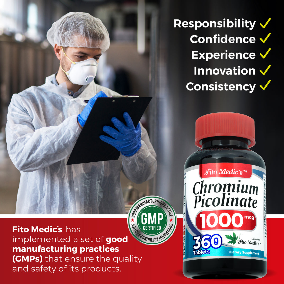 Chromium Picolinate 1000 mcg  | 360 Tablets | By Fito Medic's