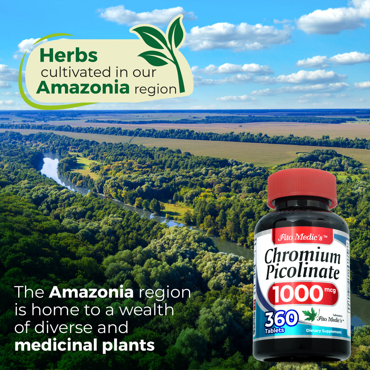 Chromium Picolinate 1000 mcg  | 360 Tablets | By Fito Medic's