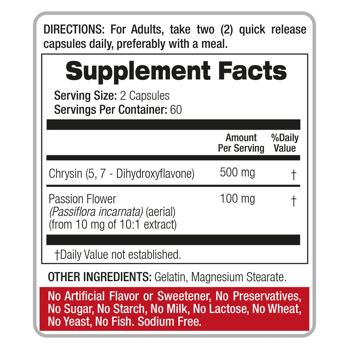 Chrysin 500 mg | 120 Capsules | By Fito medic's
