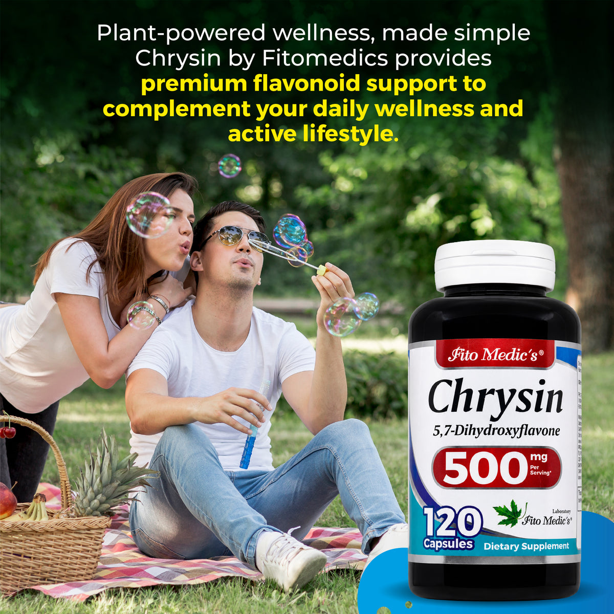 Chrysin 500 mg | 120 Capsules | By Fito medic's