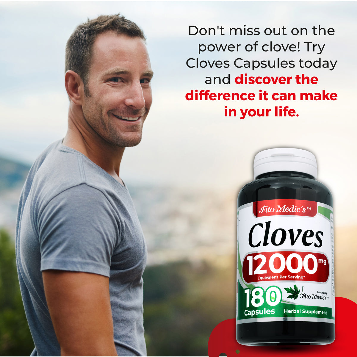 Clove Extract Capsules 12,000 mg | 20:1 Concentrate | 180 Capsules | By Fito Medic's