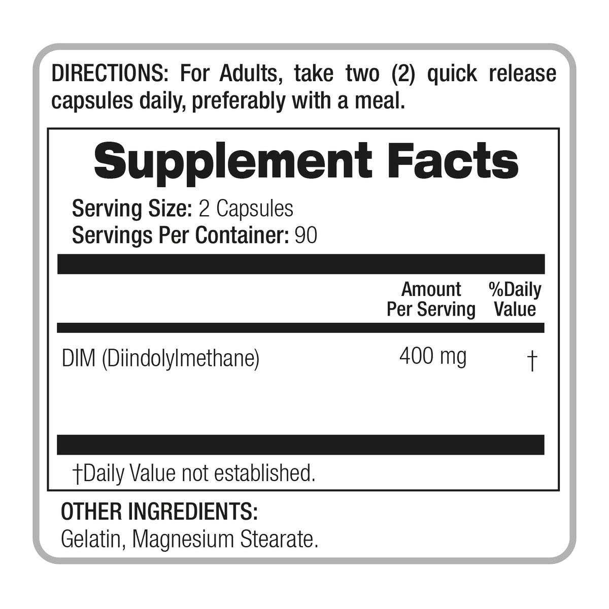 DIM supplement | 180 capsules | 400 mg | Ultra high Absorption.