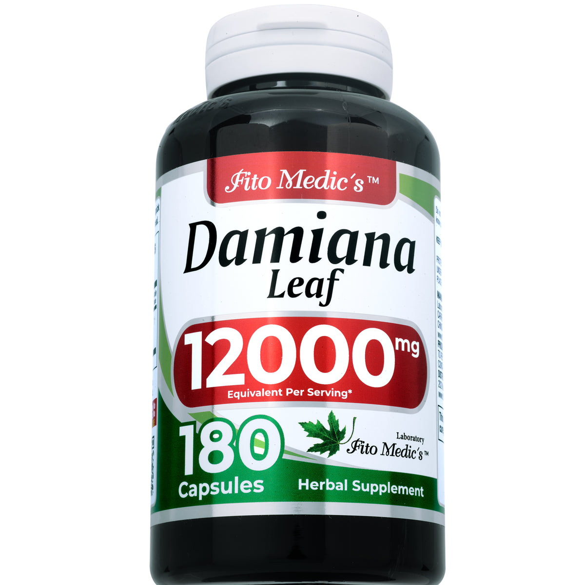 Damiana Leaf Extract 12,000 mg | 20:1 Concentrate | 180 Capsules | By Fito Medic's