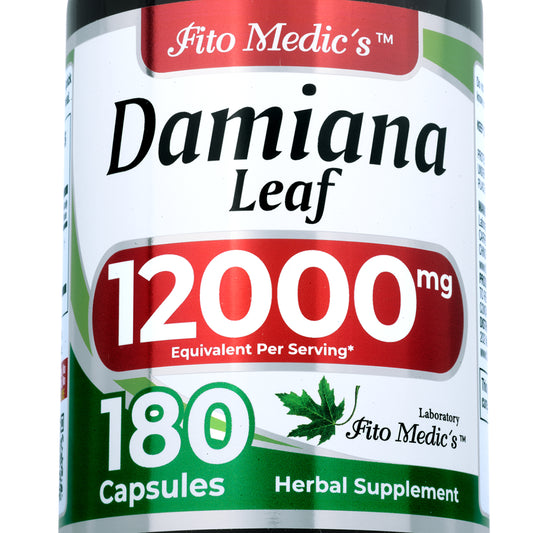 Damiana Leaf Extract 12,000 mg | 20:1 Concentrate | 180 Capsules | By Fito Medic's