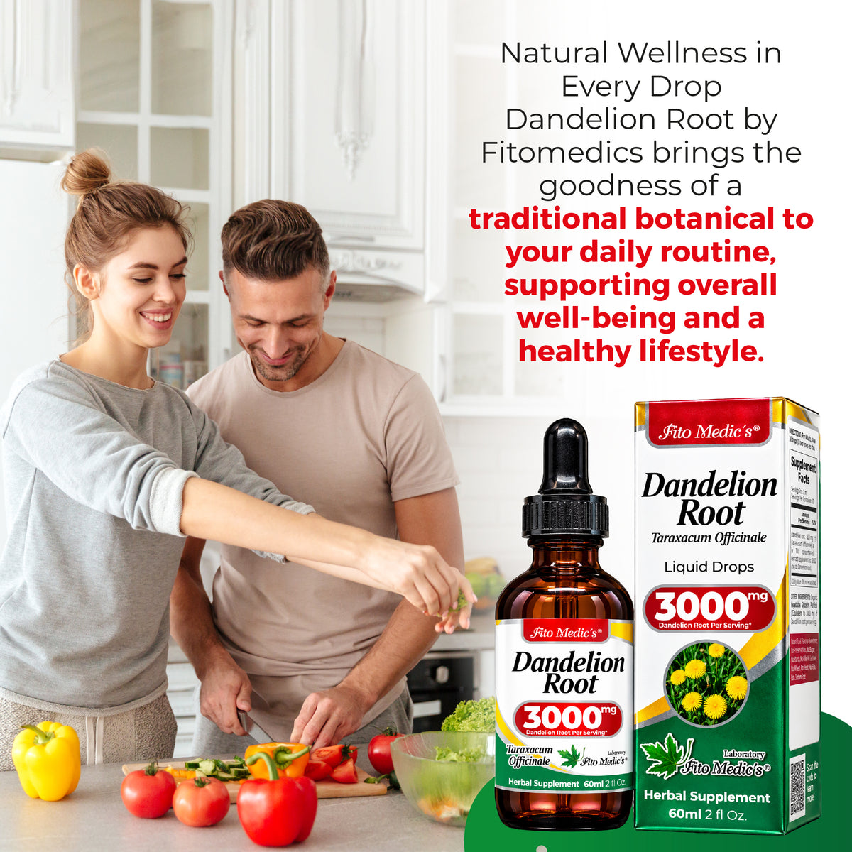 Dandelion Root Drops 3000 mg – 10:1 Liquid Extract | 2 fl oz | By Fito Medic's