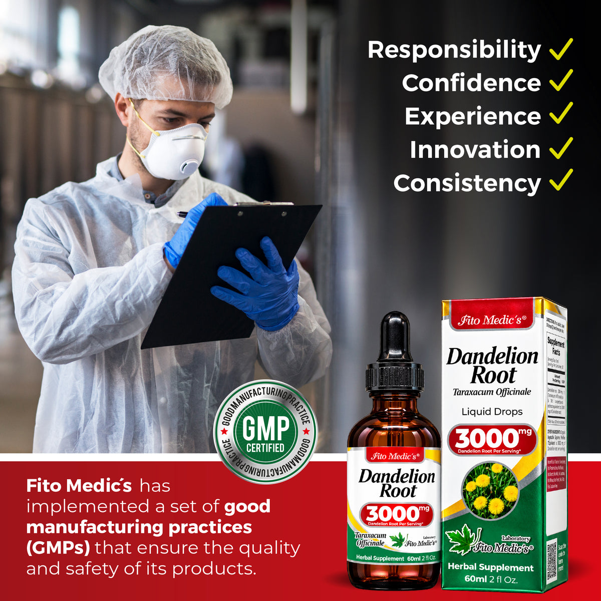 Dandelion Root Drops 3000 mg – 10:1 Liquid Extract | 2 fl oz | By Fito Medic's