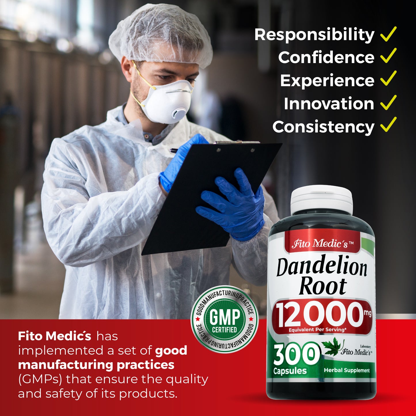 Dandelion Root - 300 Capsules - Concentrated Extract - Highly Absorbable Herbal Supplement