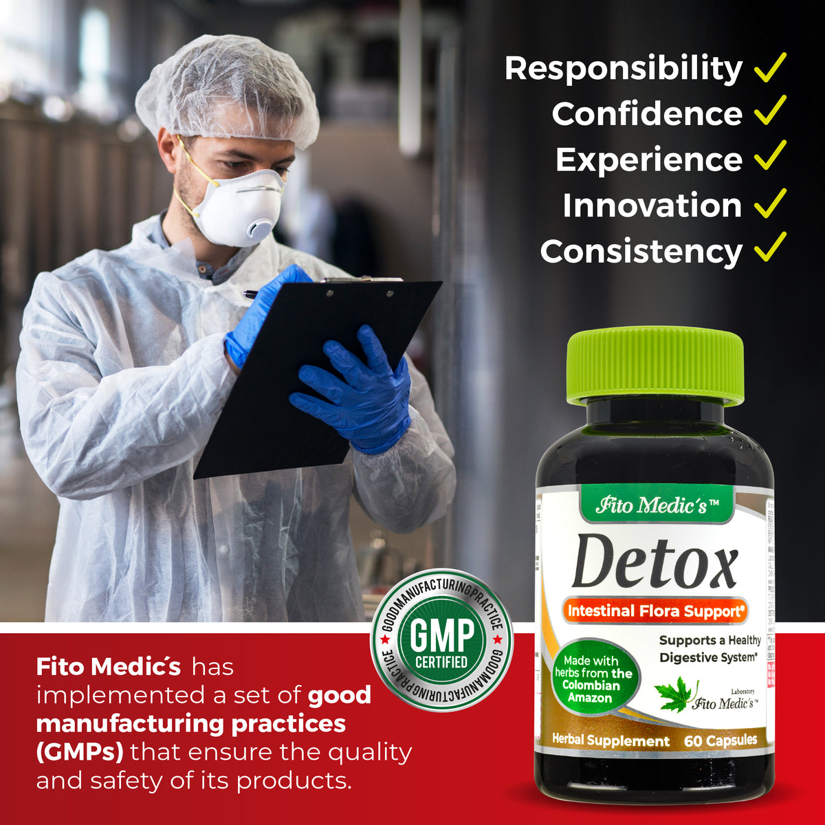 Herbal Detox & Digestive Blend | 9 Botanical Ingredients | 60 Capsules | By Fito Medic's