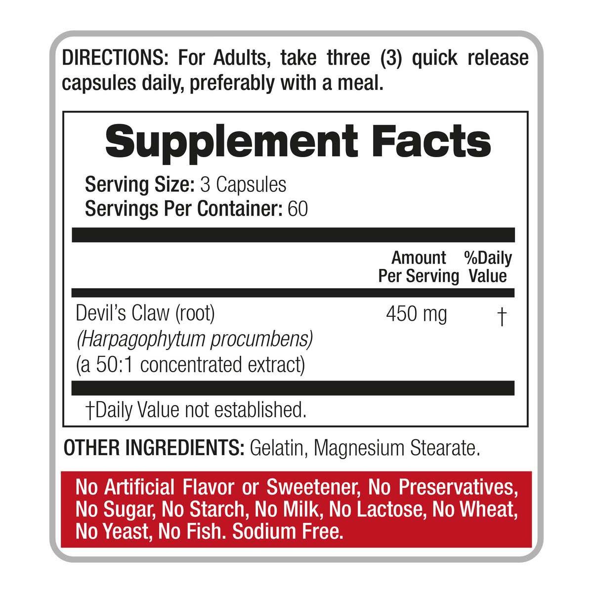 Devil’s Claw Root Extract 22,500 mg | 50:1 Concentrate | 180 Capsules | By Fito Medic's
