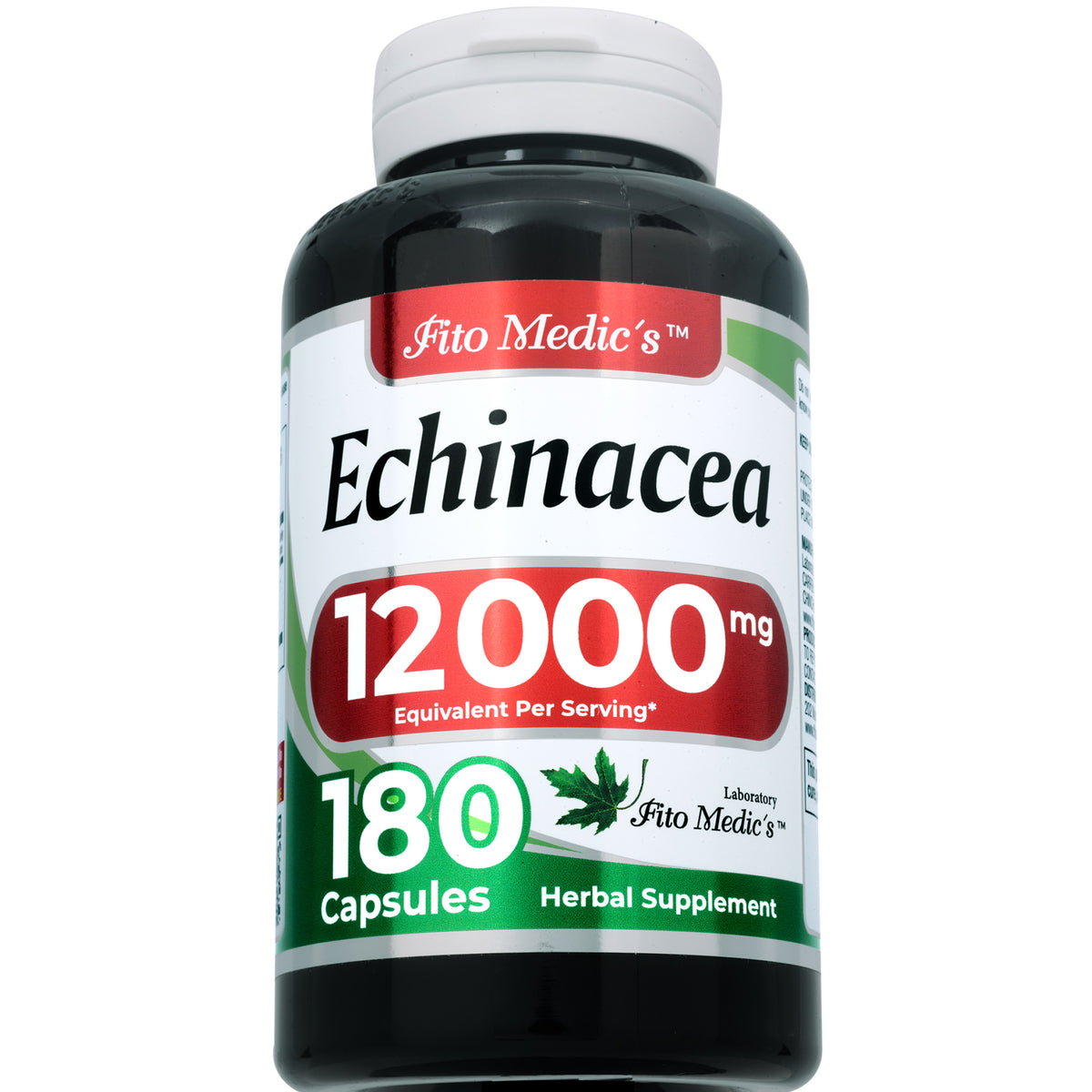 Echinacea Leaf Extract Capsules 12,000 mg | 20:1 Concentrate | 180 Capsules | By Fito Medic's