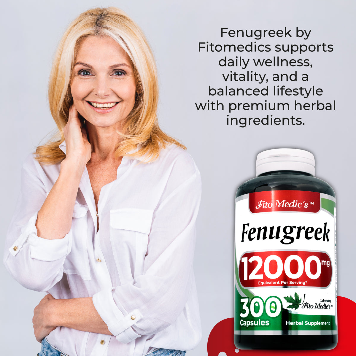 Fenugreek Extract 12,000 mg | 20:1 Concentrate | 300 Capsules | By Fito Medic's