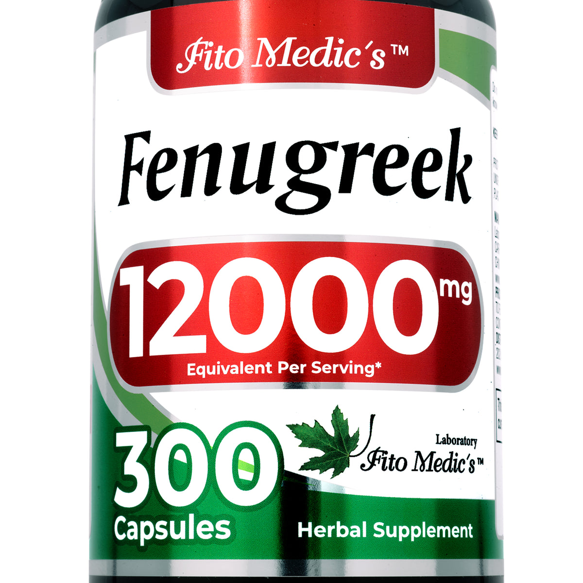 Fenugreek Extract 12,000 mg | 20:1 Concentrate | 300 Capsules | By Fito Medic's