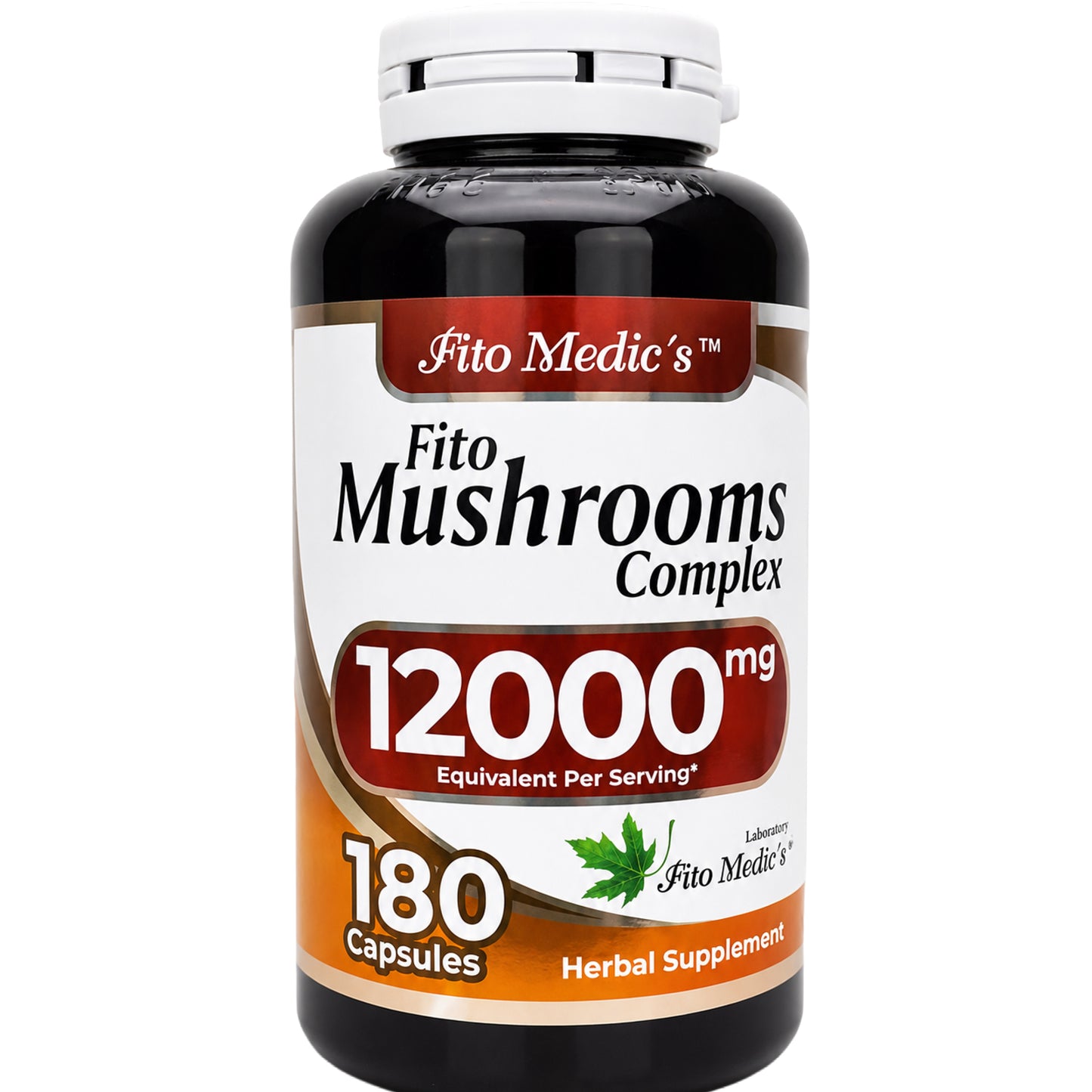 Fito Medic's Fito Mushrooms Complex | 12000mg Equivalent Per Serving | 180 Capsules