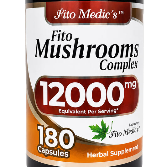 Fito Medic's Fito Mushrooms Complex | 12000mg Equivalent Per Serving | 180 Capsules
