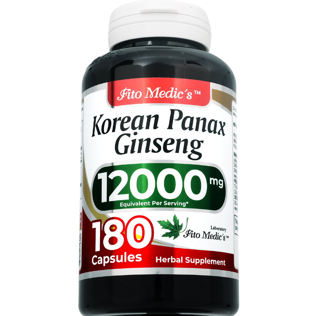 Korean Panax Ginseng Capsules | 180 Capsules | Concentrated Extract | Highly Absorbable Herbal Supplement