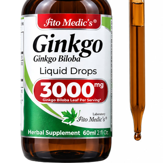Ginkgo Biloba Drops 3000 mg – 10:1 Liquid Extract | 2 fl oz | By Fito Medic's