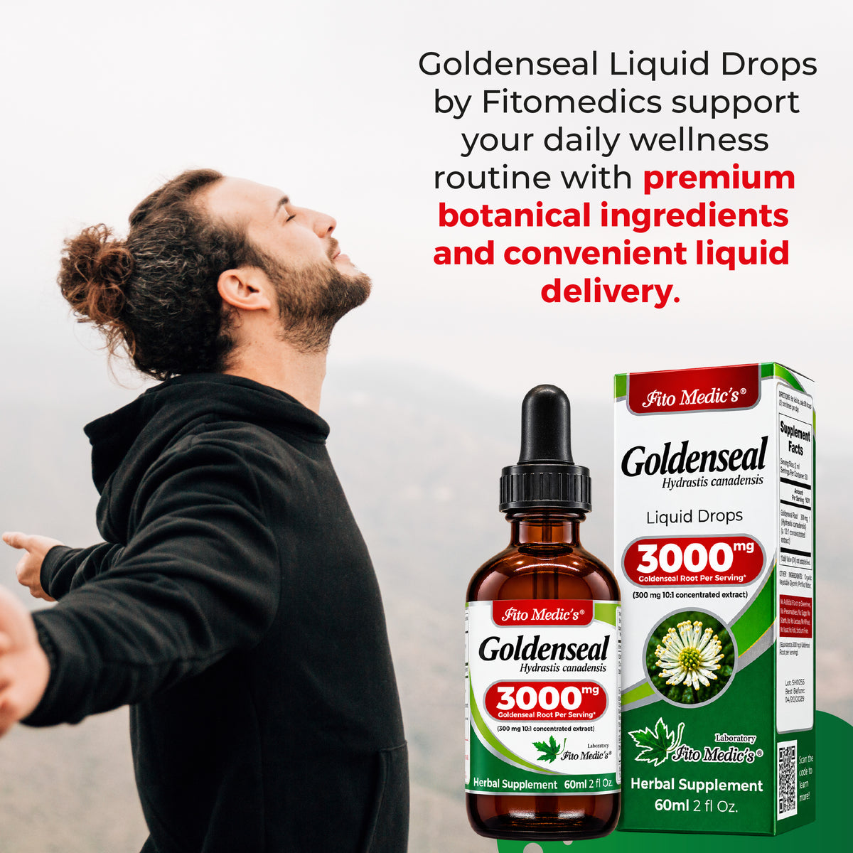 Goldenseal Root Drops 3000 mg | 10:1 Liquid Extract | 2 fl oz | By Fito Medic's